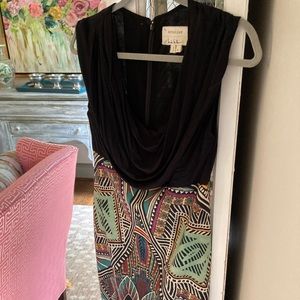 Nicole Miller dress black and multi- color